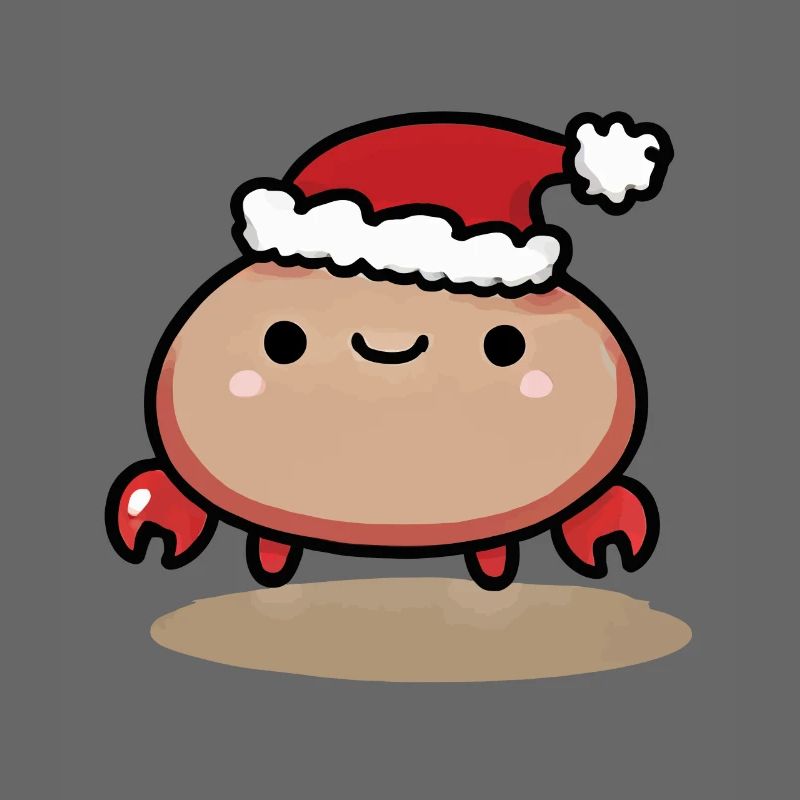 Niedliche Weihnachtskrabbe Mit Mütze