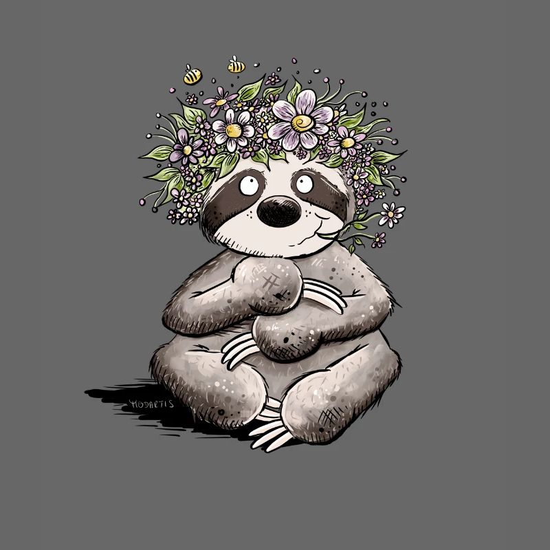 Flowers sloth in spring