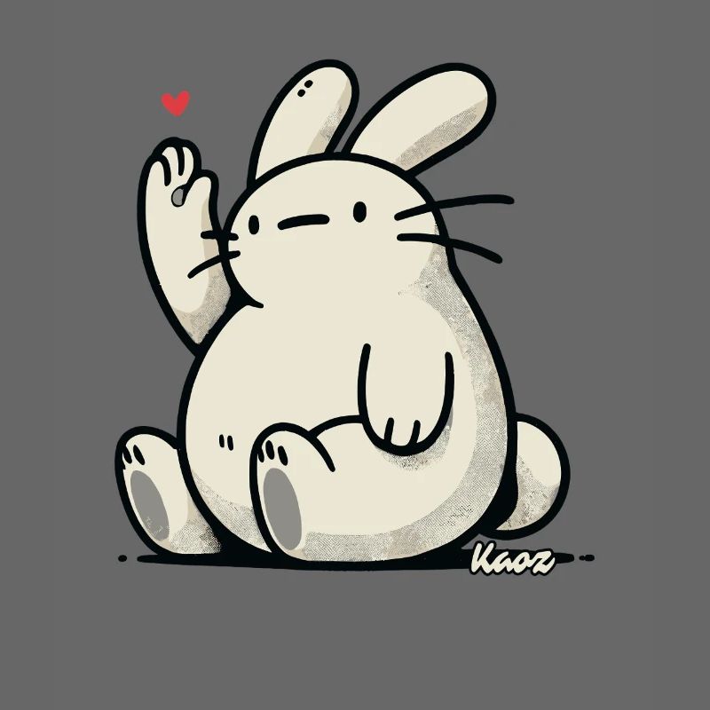 Funny fat bunny says hello