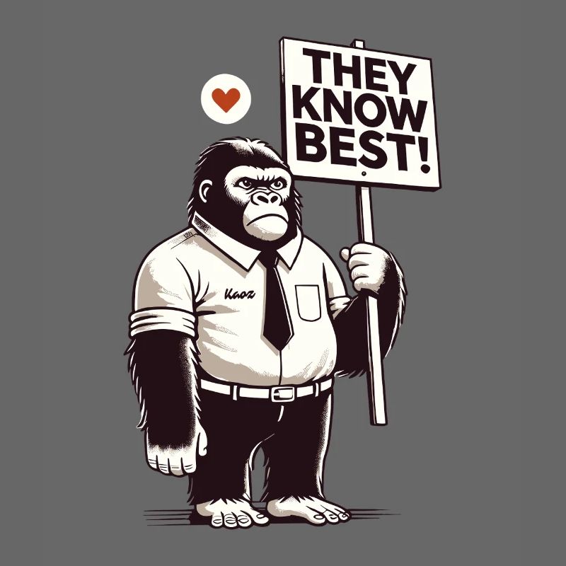 Good gorilla with shield: You know better!