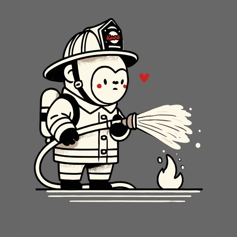 Kleiner Gorilla-Feuerwehrmann
