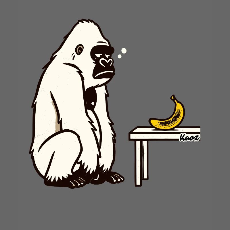 Bananen oder nicht? Gorilla mit Banane
