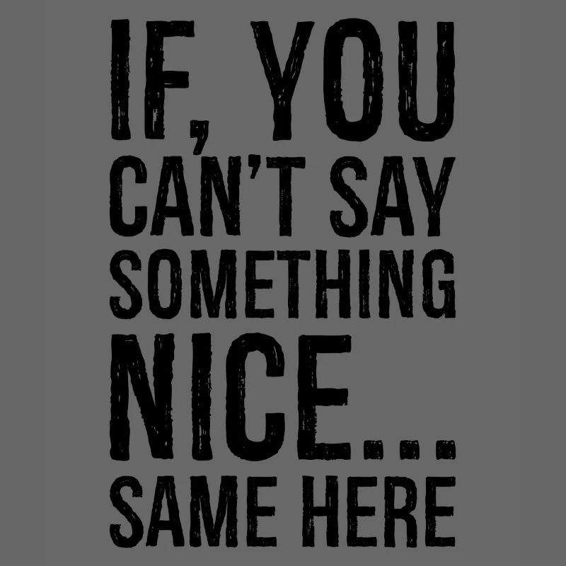 if you can't say something nice same here