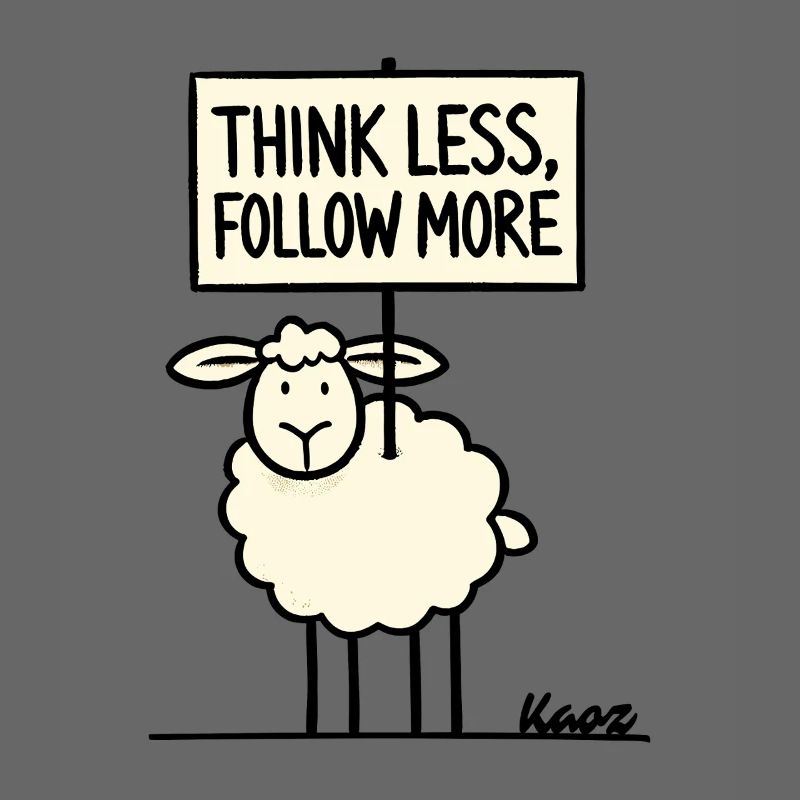 Protest sheep: think less, follow more