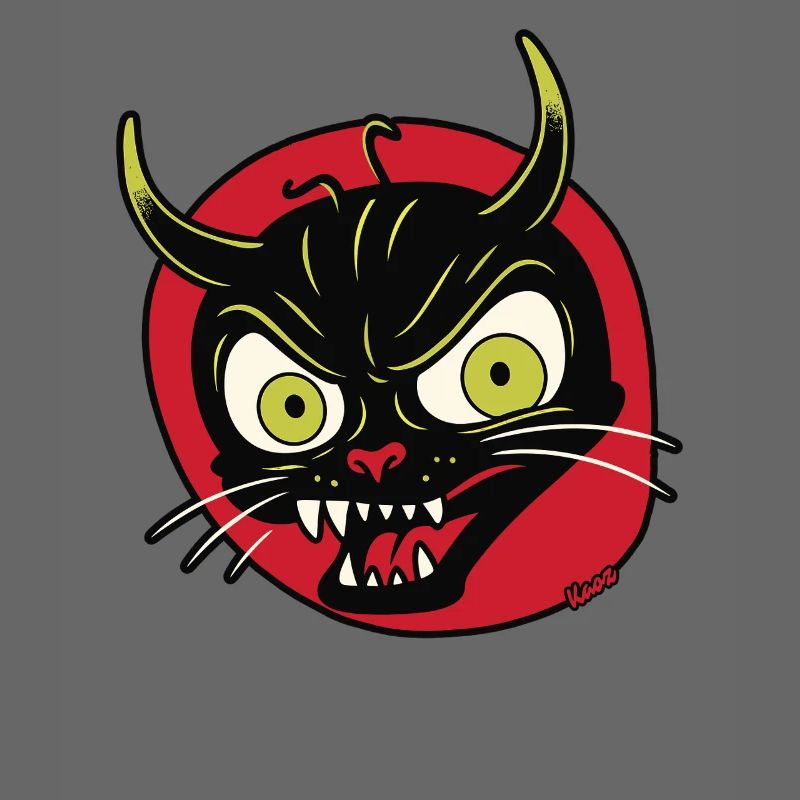 Devilish grimace of a devil cat