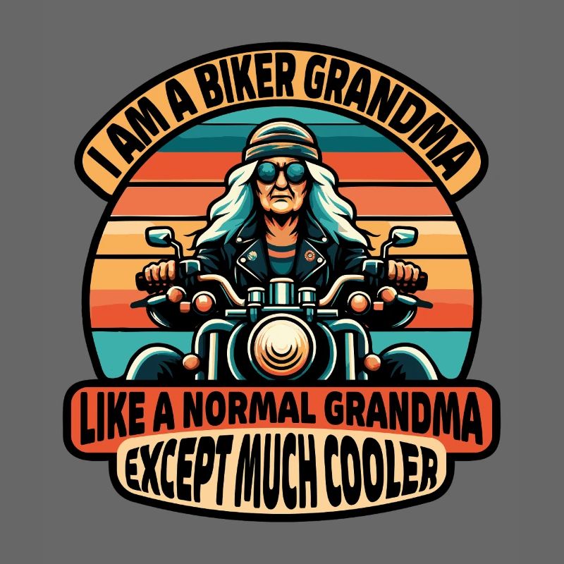 Biker-Oma mit cooler Attitüde