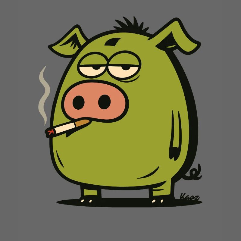Green Comic Pig