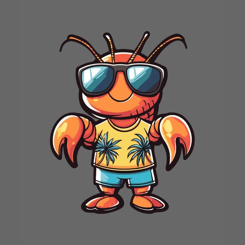 Hummer Krebs Comic Urlaub