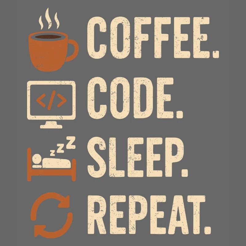 Codeur Geek Routine – Café, Code, Dodo, Encore