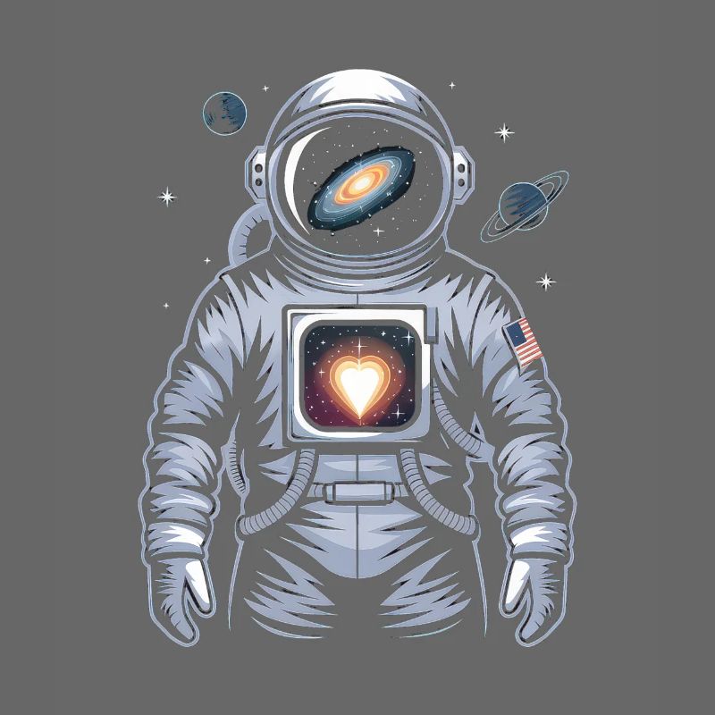 Conception d’astronaute de cœur de l’espace