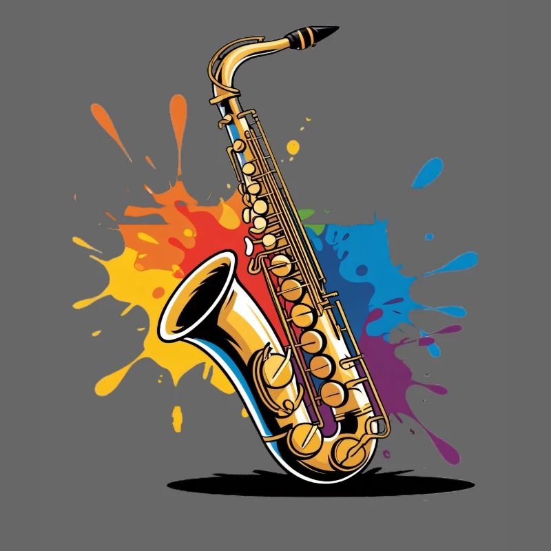Impression d'art expressionniste de saxophone