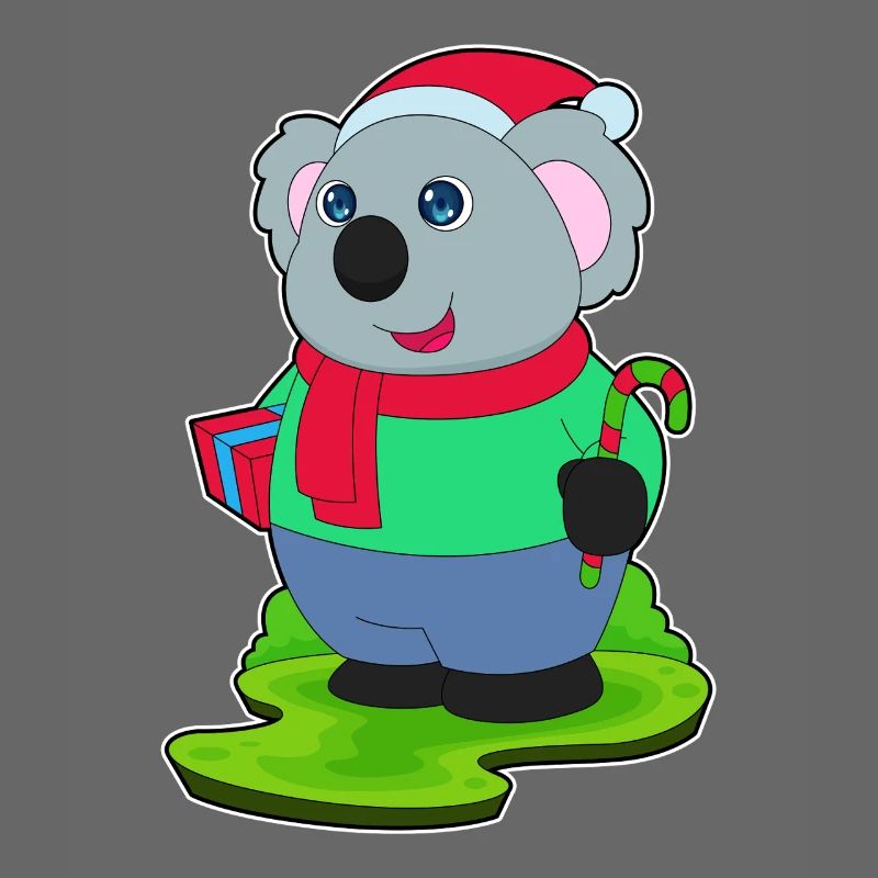 Koala Christmas candy cane