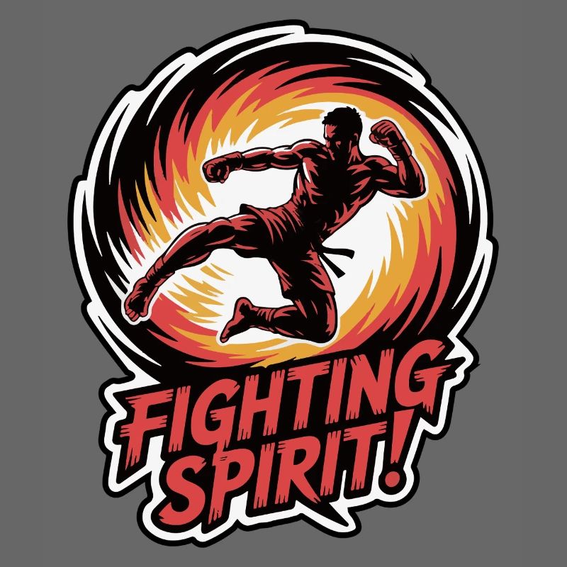Dynamic Martial Arts Combat Illustration