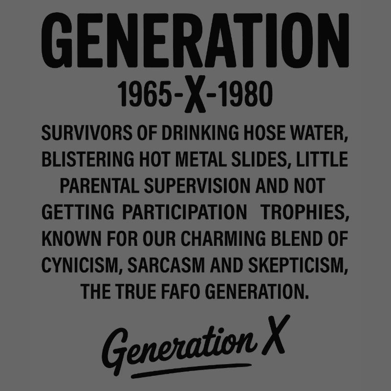 Conception de texte rétro de la génération X