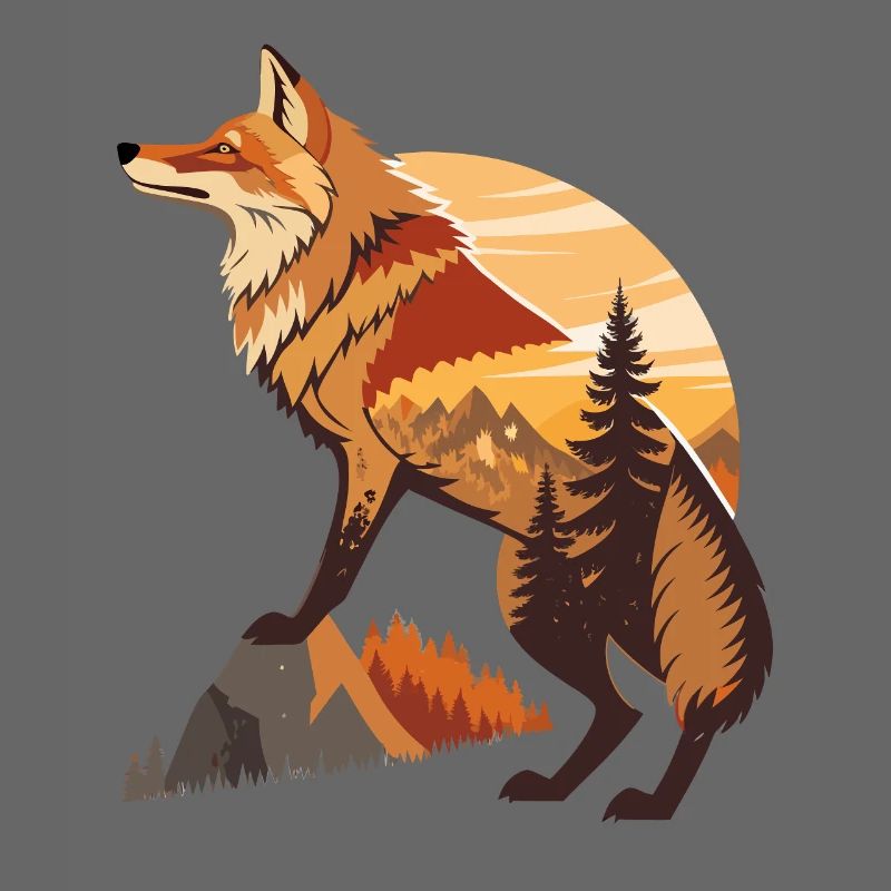 forest landscape with fox nature fox animals