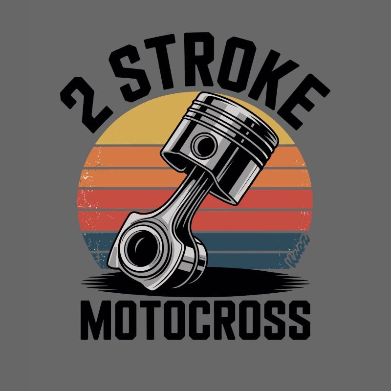 Conception de piston de motocross vintage