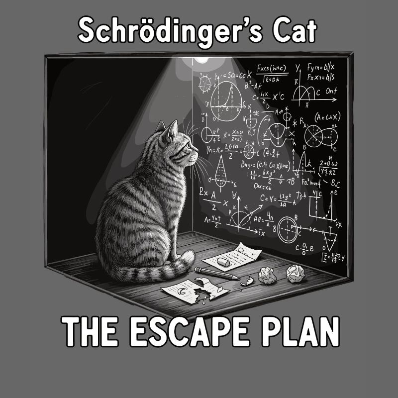 Le chat de Schrödinger avec un plan d'évasion