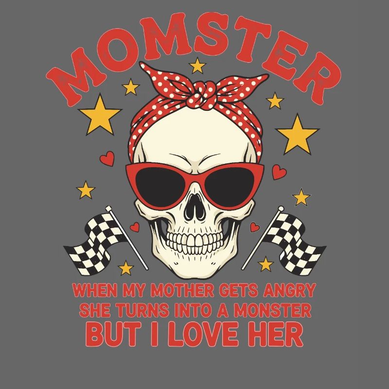 Monstermutter mit retro Skulls Design