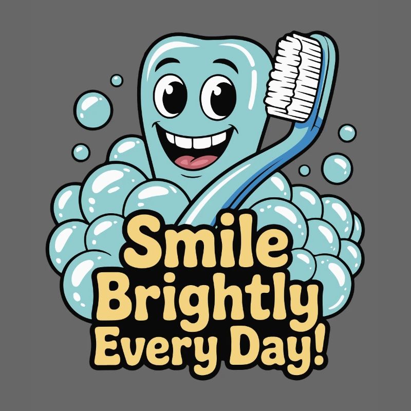 Dent heureuse avec sourire éclatant et dentifrice