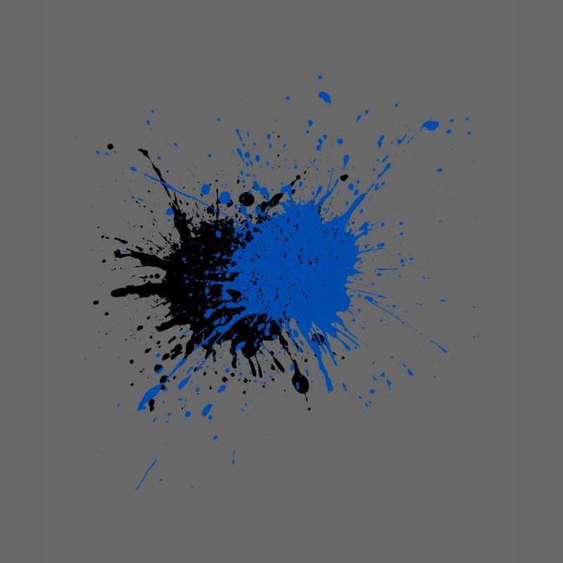 Impression créative d’éclaboussures de peinture bleue
