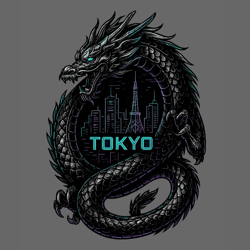 Tokyo Drache Neon Design