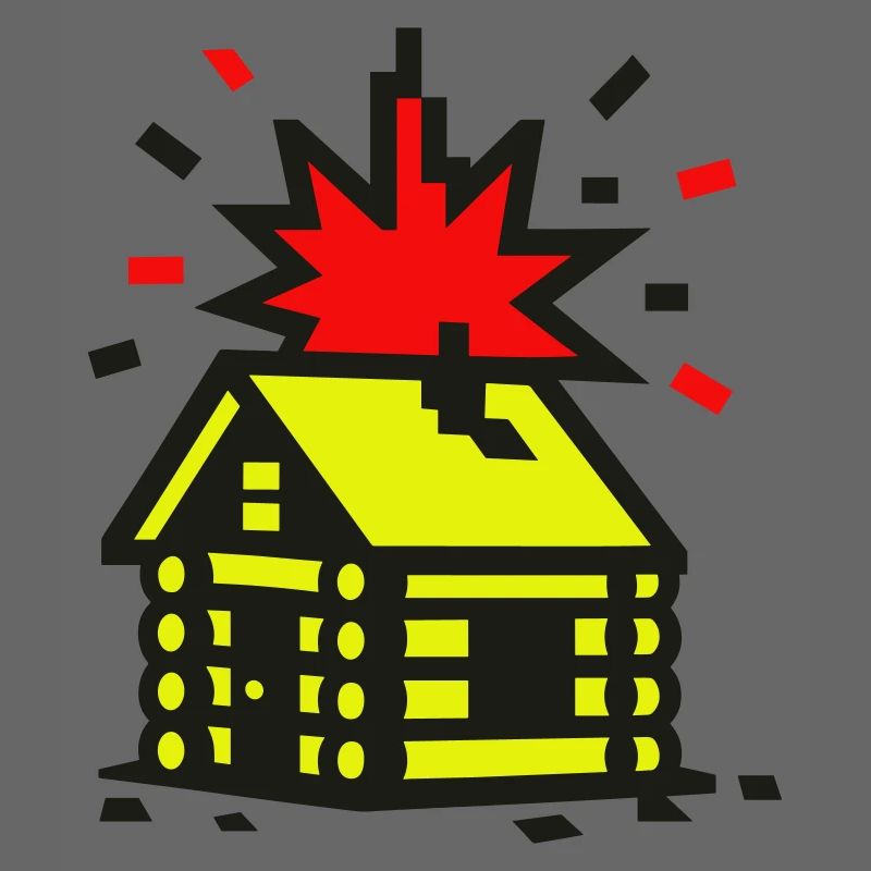 Explosion Hütte 8bit Pixelart