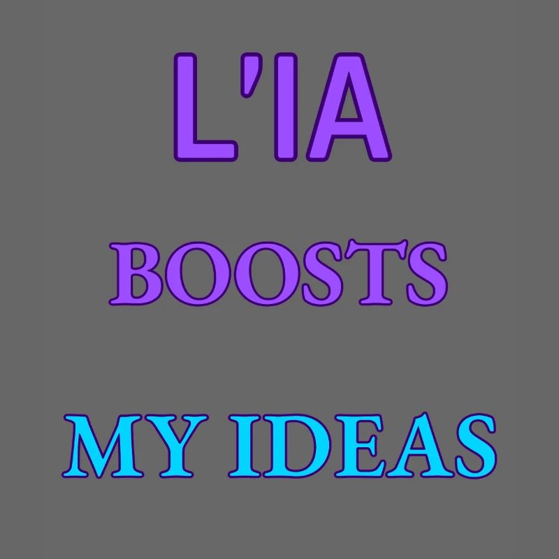AI boosts my ideas – bold neon typography