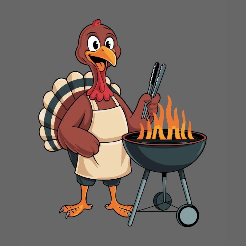 Conception amusante de grillade de dinde