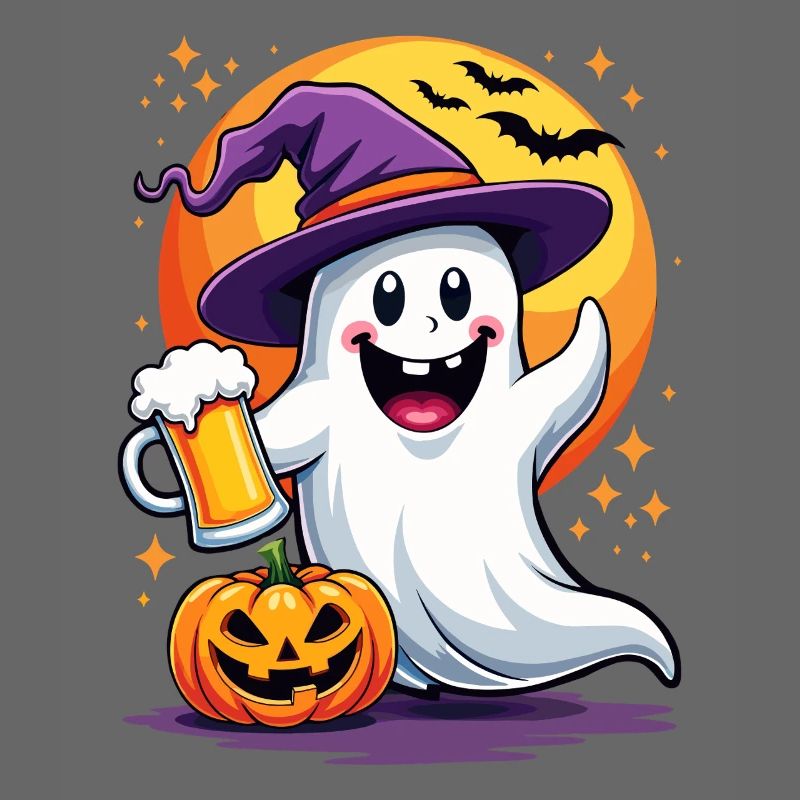 Fröhlicher Bier-Geist feiert Halloween
