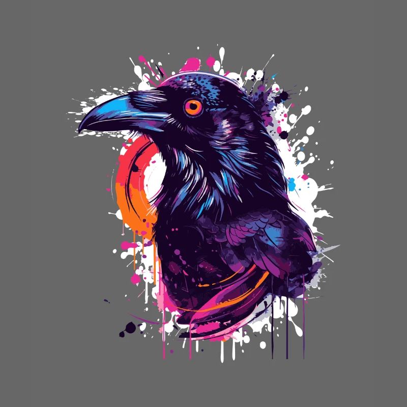 Farbexplosion Rabe Neon-Splash