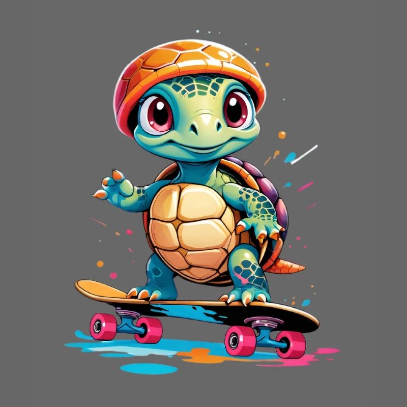 Turtle on skateboard