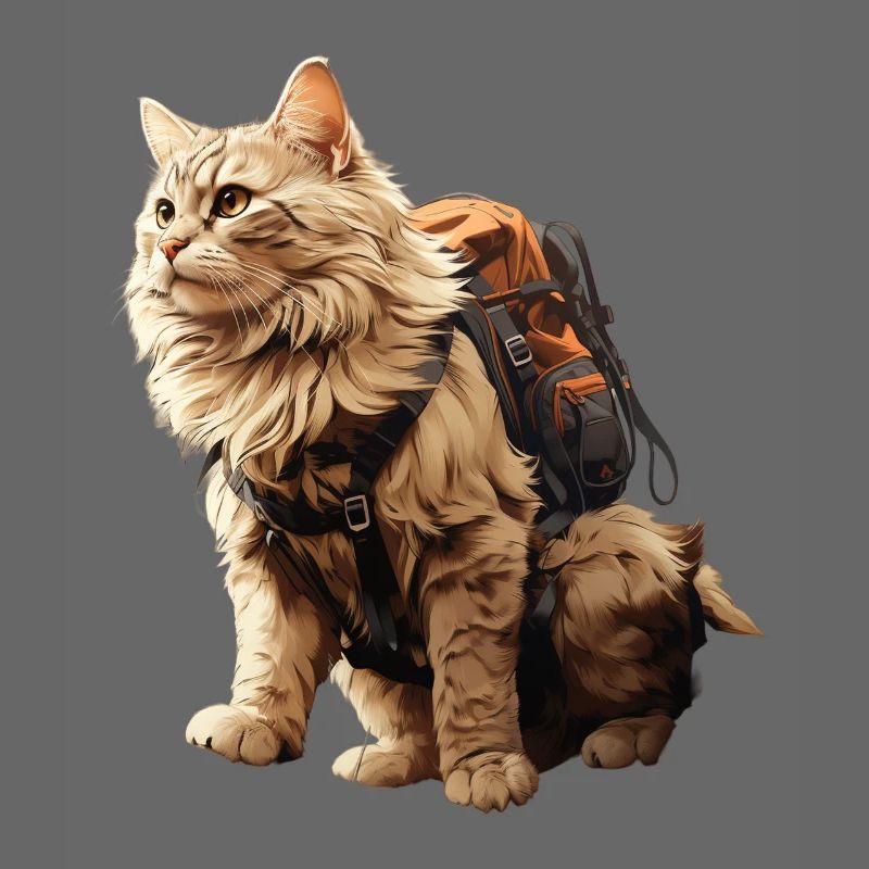 Abenteuer Katze mit Rucksack