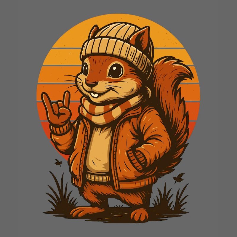 Cooles Eichhörnchen im Retro-Look