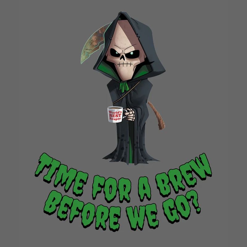 Grim Reaper Coffee Humor Tee
