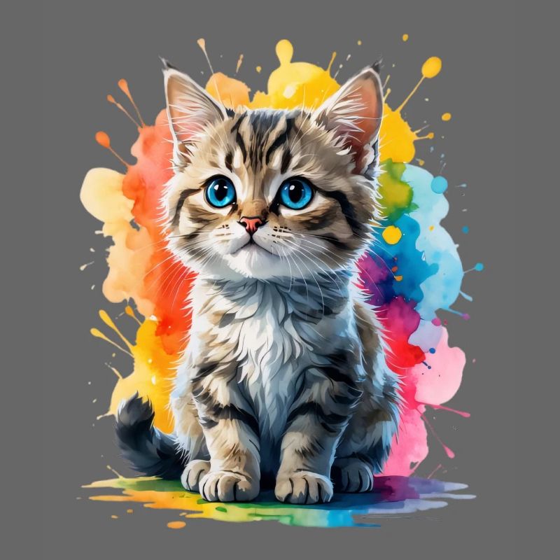Explosion de couleurs de portrait de chat