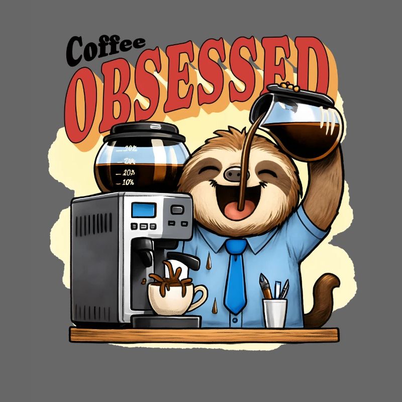 Coffee Obsessed Sloth Caffeine