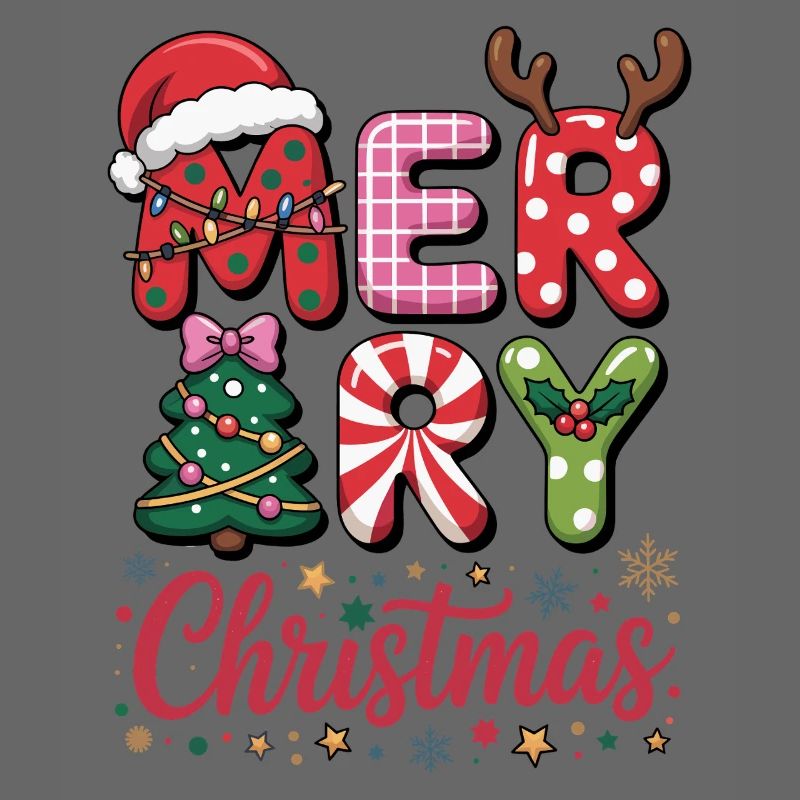 Fröhliche Weihnachtsbuchstaben