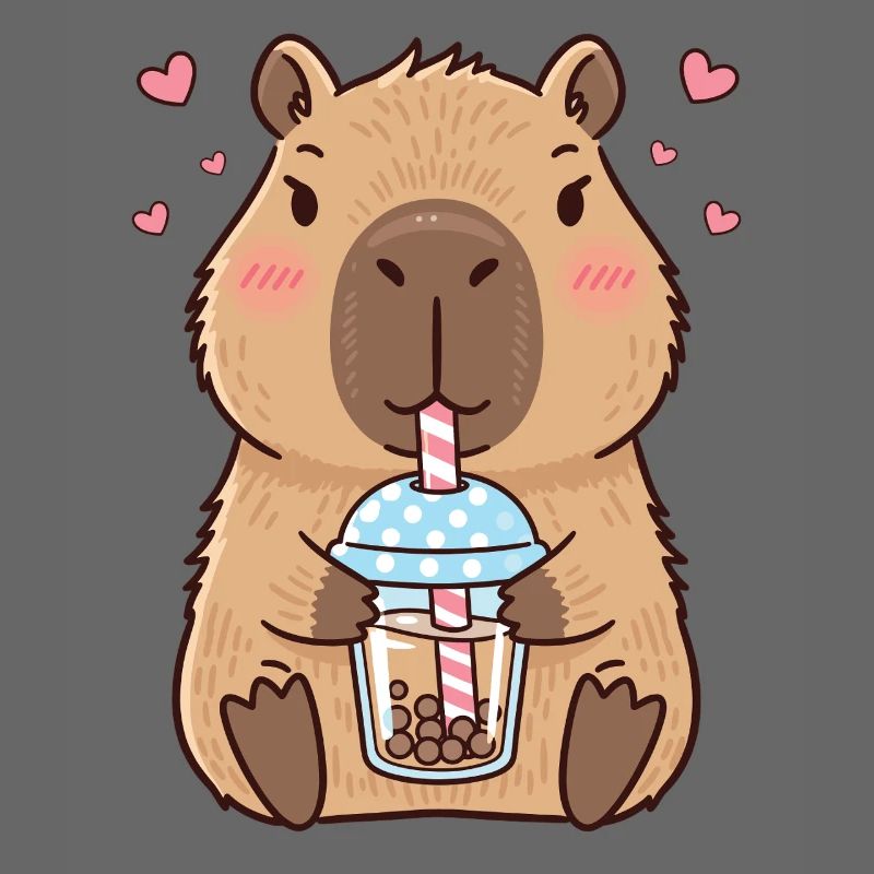 Capybara Bubble Tee Kawaii