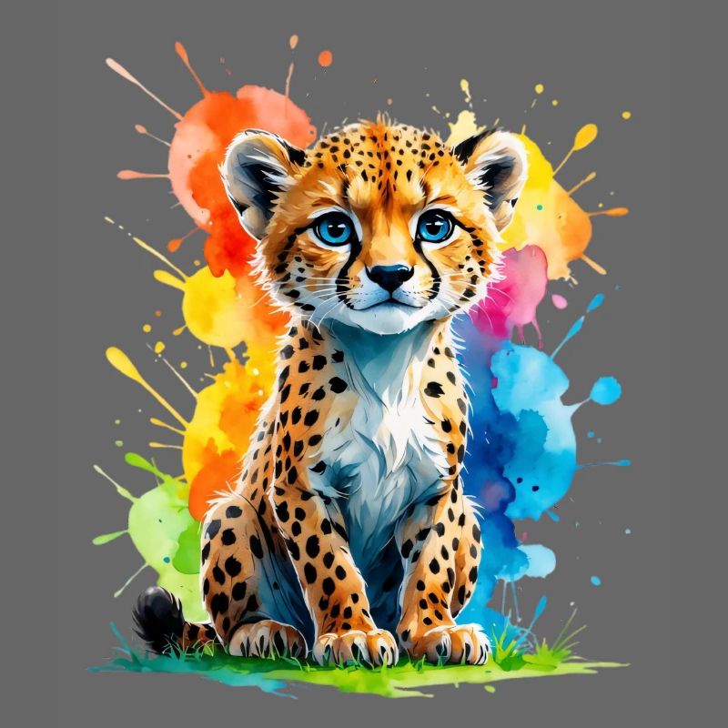 Éclaboussure colorée de petit guépard