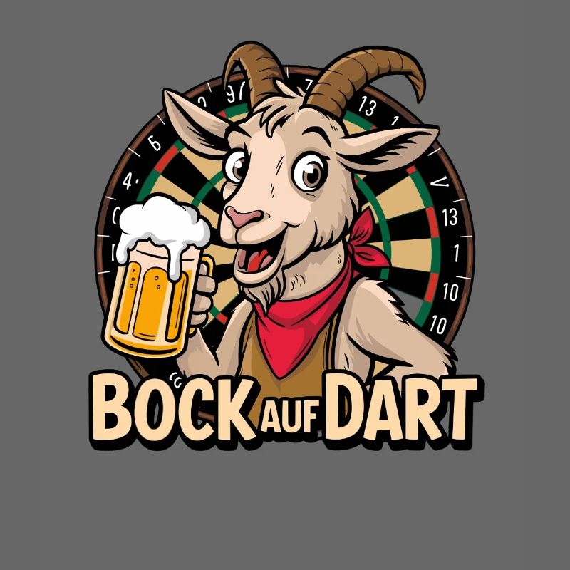 Bock sur une chèvre à fléchettes avec une chope de bière