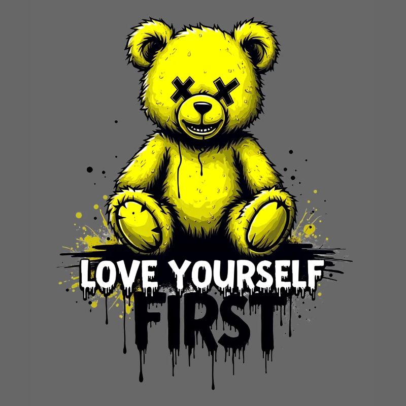 Aime-toi d’abord Teddy Bear Graffiti