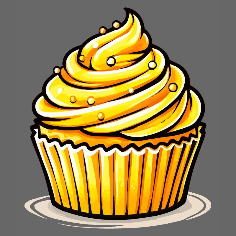 Cupcake jaune doré