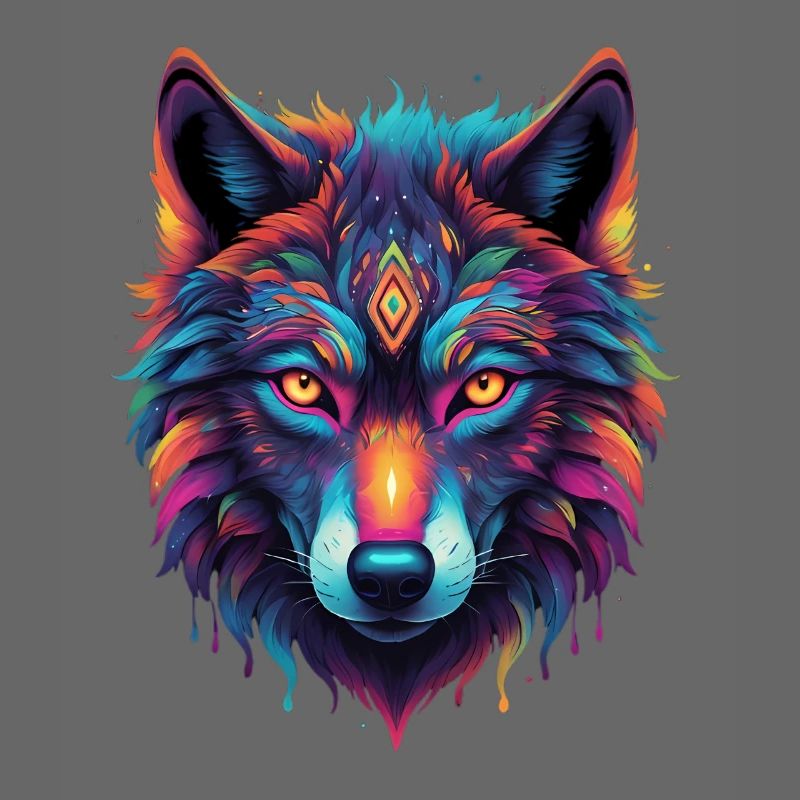 Neon Wolf Core Motif Color Explosion