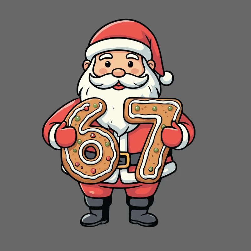 Santa 67 Meme Cookie Digits