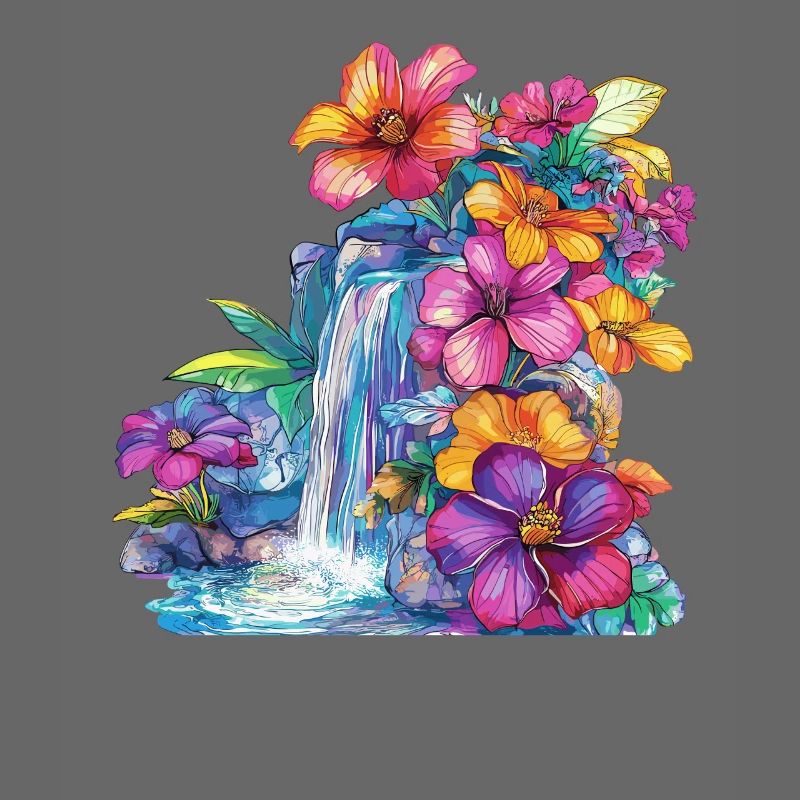 Cascade de fleurs à la cascade