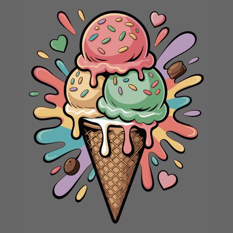 Bunte Eiscreme Explosion