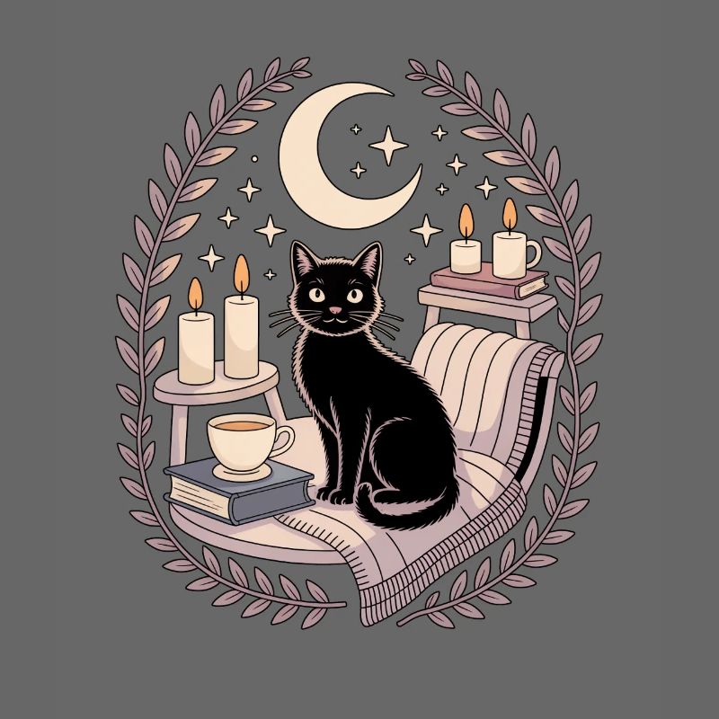 Sortilège de lune gothique gothique doux, douillet, chat