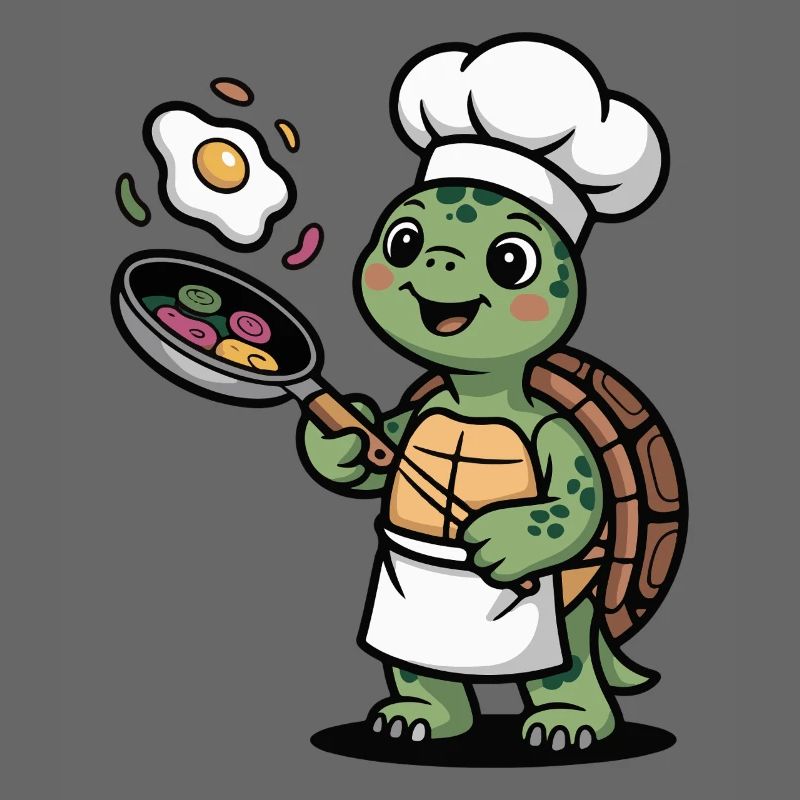 Kitchen Turtle with Chef's Hat