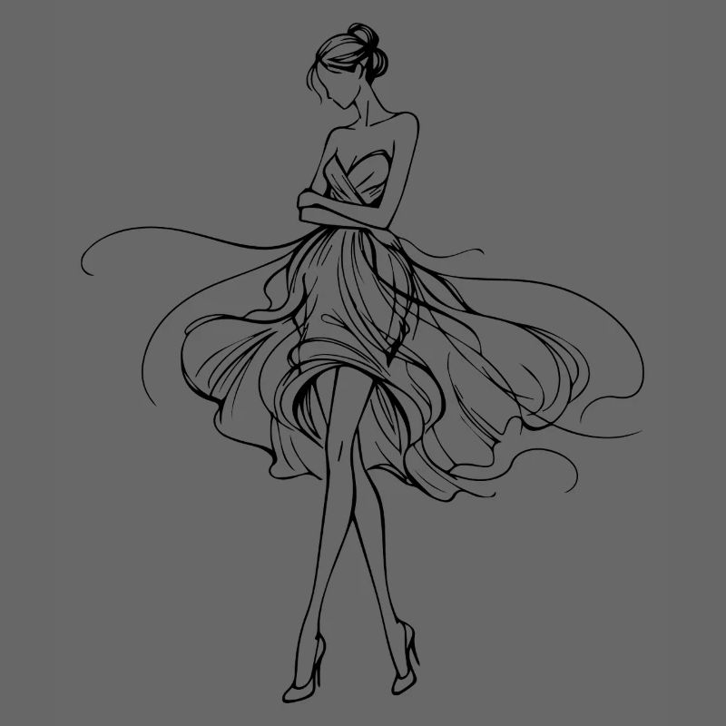 Silhouette fluide en robe de soirée