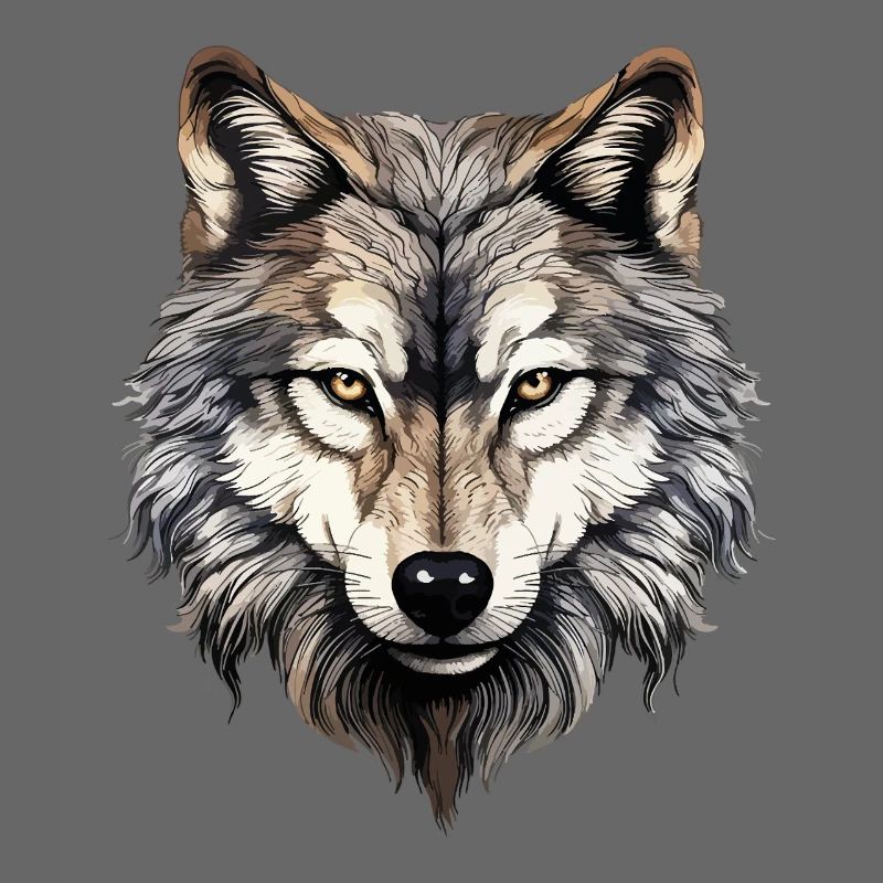 Wolf Wolf Head Predator Forest Nature Wilderness Art